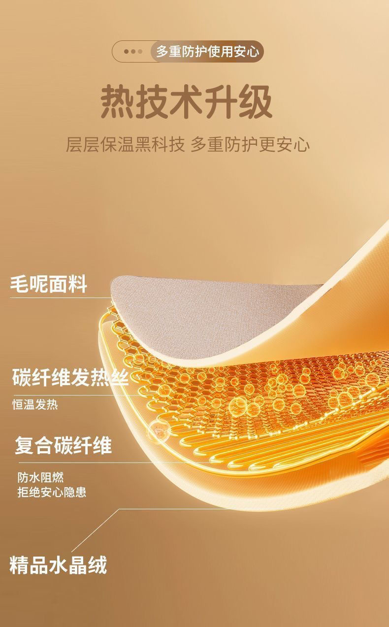 ollig·雲裳加熱毯發熱披肩車載速熱辦公室加熱毯單人褥子暖身蓋毯 - 图片 17