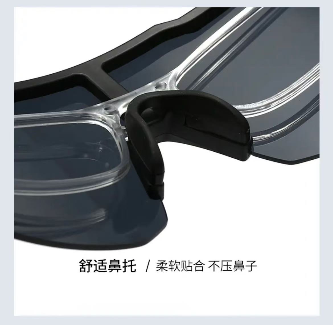 ollig·騎行眼鏡女一體近視鏡戶外運動登山跑步墨鏡防風護目鏡太陽眼睛男 - 图片 9