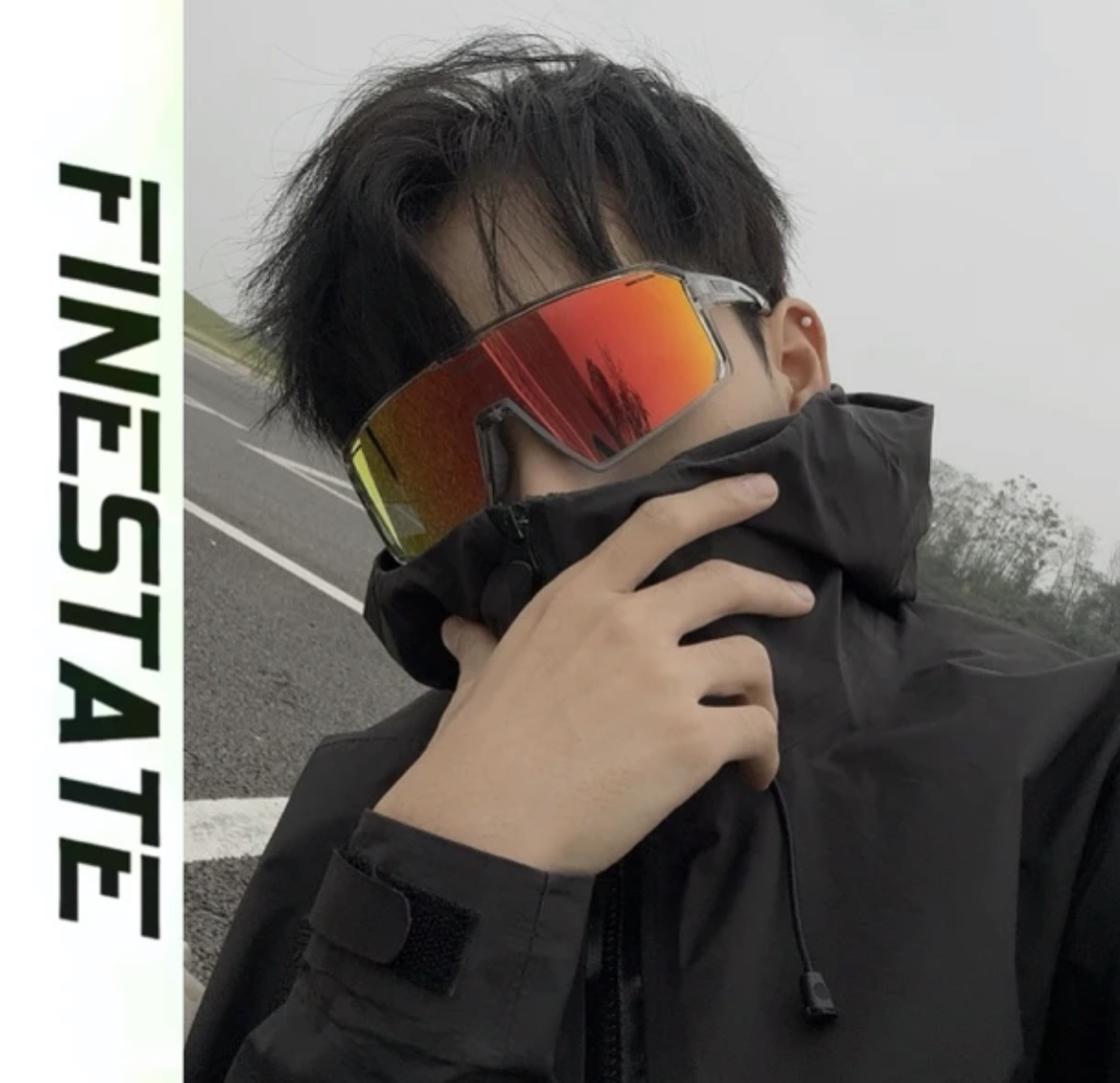 ollig·finestate防風騎行護目鏡墨鏡戶外墨鏡徒步騎車爬山登山風沙日夜