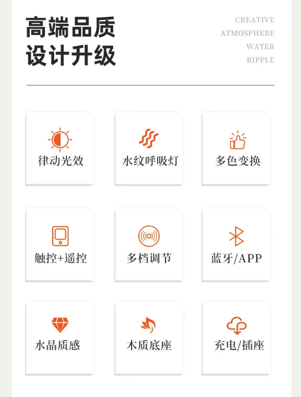 ollig·氛圍燈網紅浪漫水波紋投影燈房間臥室動態小夜燈水紋燈家用 - 图片 15