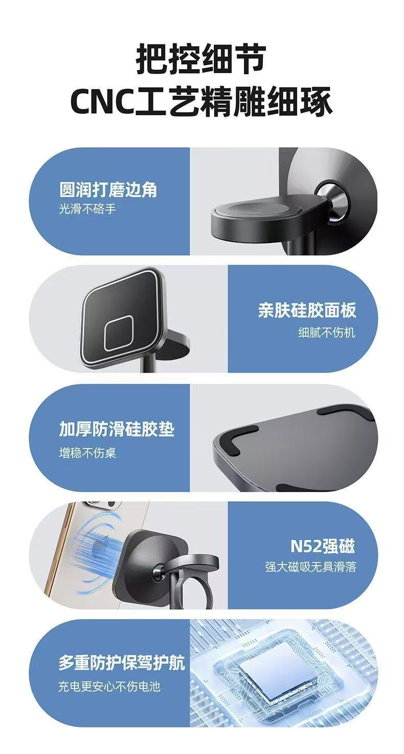 ollig·籃球款三合一磁吸無線充電器適用蘋果 - 图片 7