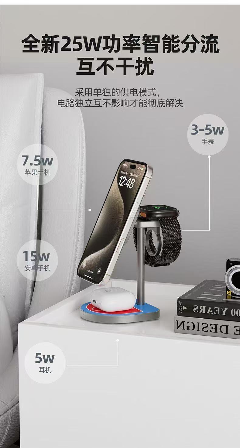 ollig·籃球款三合一磁吸無線充電器適用蘋果 - 图片 10