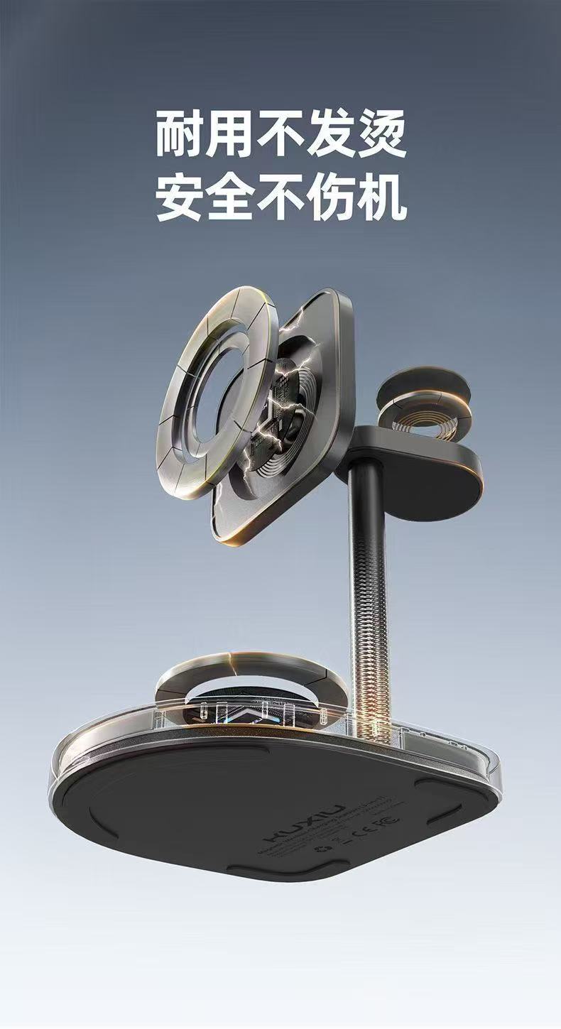 ollig·籃球款三合一磁吸無線充電器適用蘋果 - 图片 12