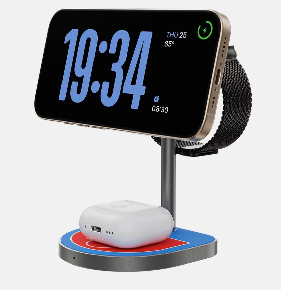 ollig·籃球款三合一磁吸無線充電器適用蘋果 - 图片 2