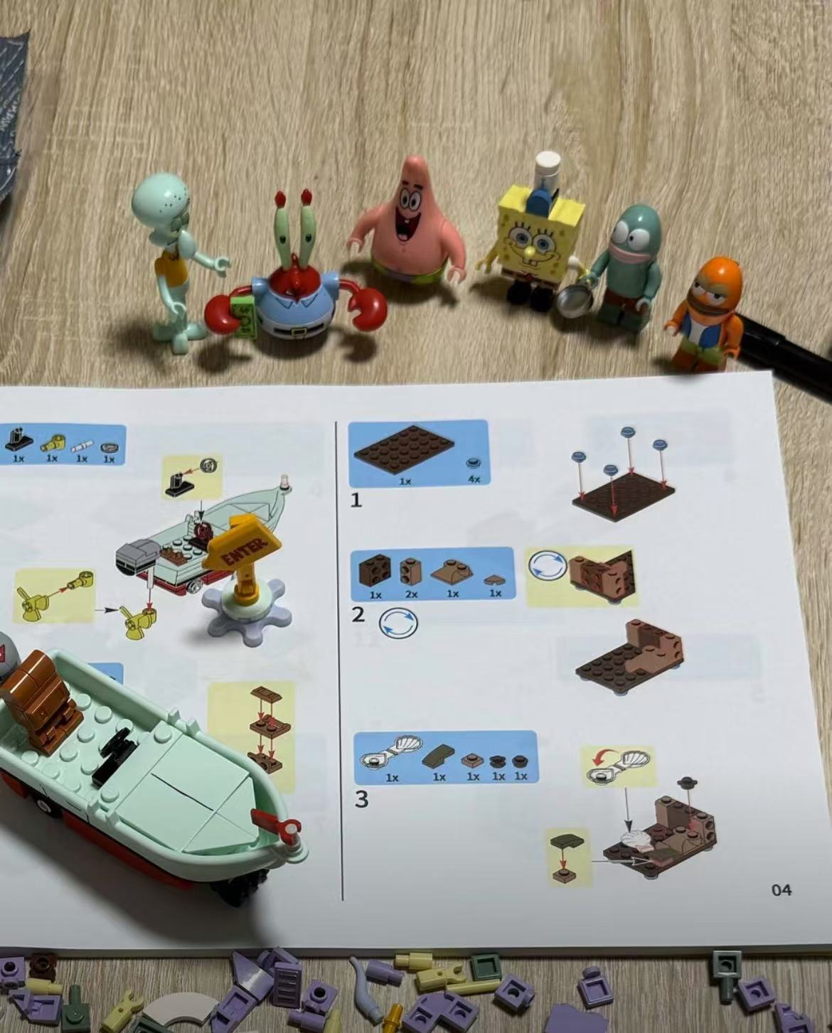 ollig·AREAX磚區海綿寶寶蟹堡王餐廳正版聯名積木拼接玩具擺件 - 图片 19