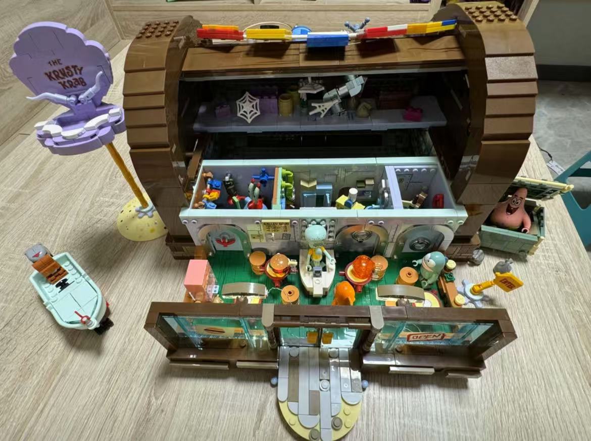 ollig·AREAX磚區海綿寶寶蟹堡王餐廳正版聯名積木拼接玩具擺件 - 图片 20