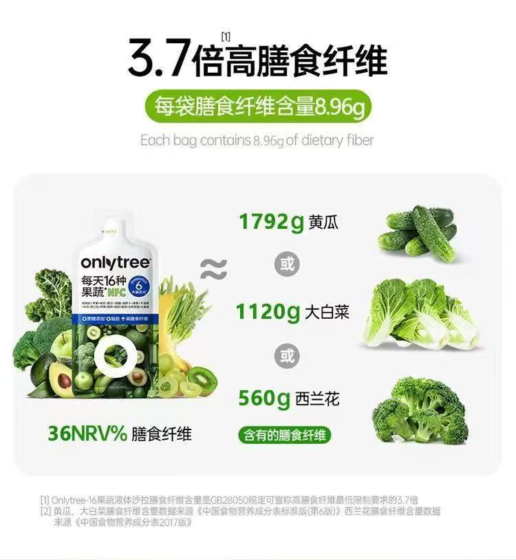 olligl·Only Tree液體沙拉代餐輕食自律代餐輕斷液益生元果蔬汁16種果蔬 - 图片 9