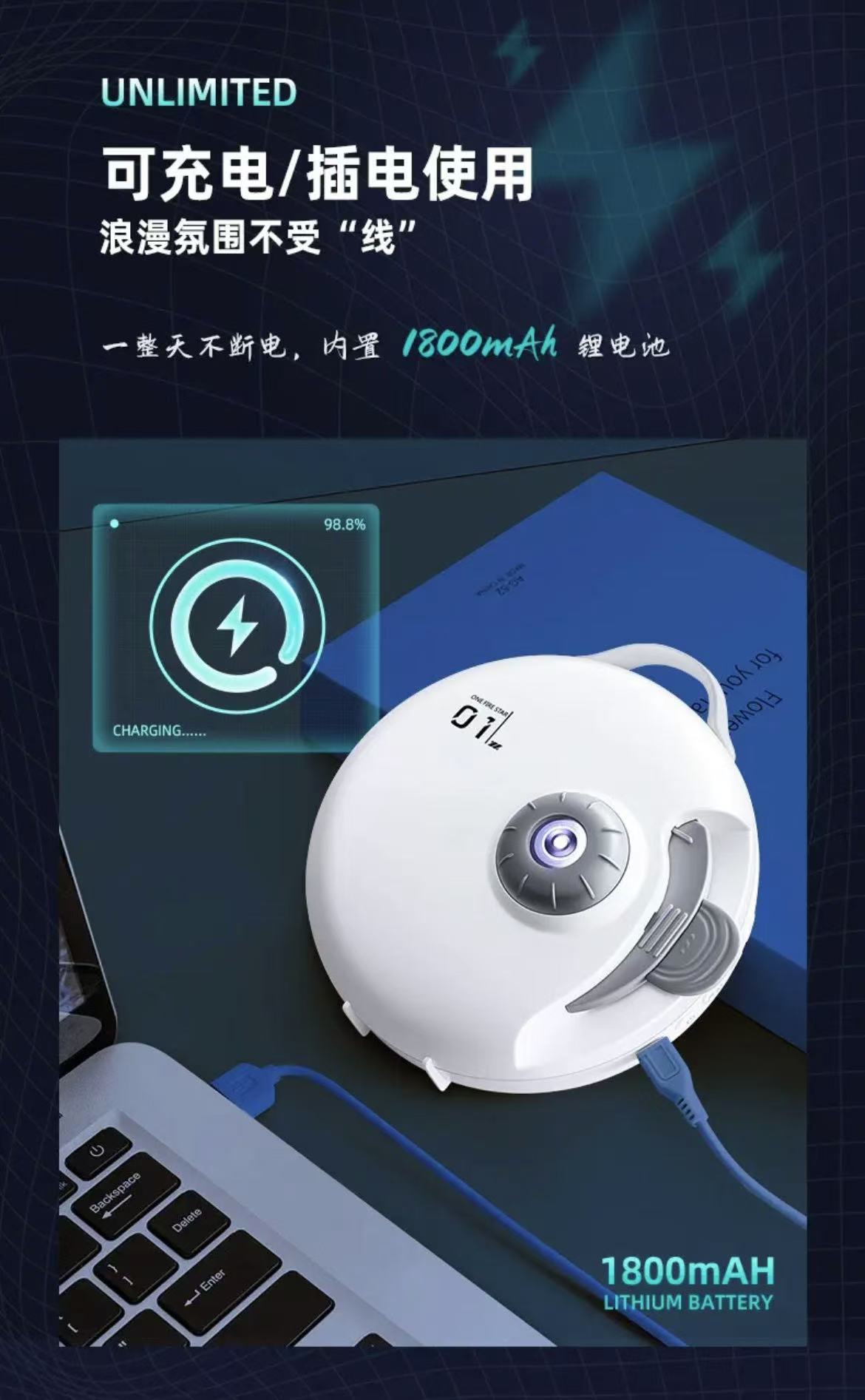 ollig·萬火星空燈星空投影燈銀河臥室氛圍星光燈 - 图片 32