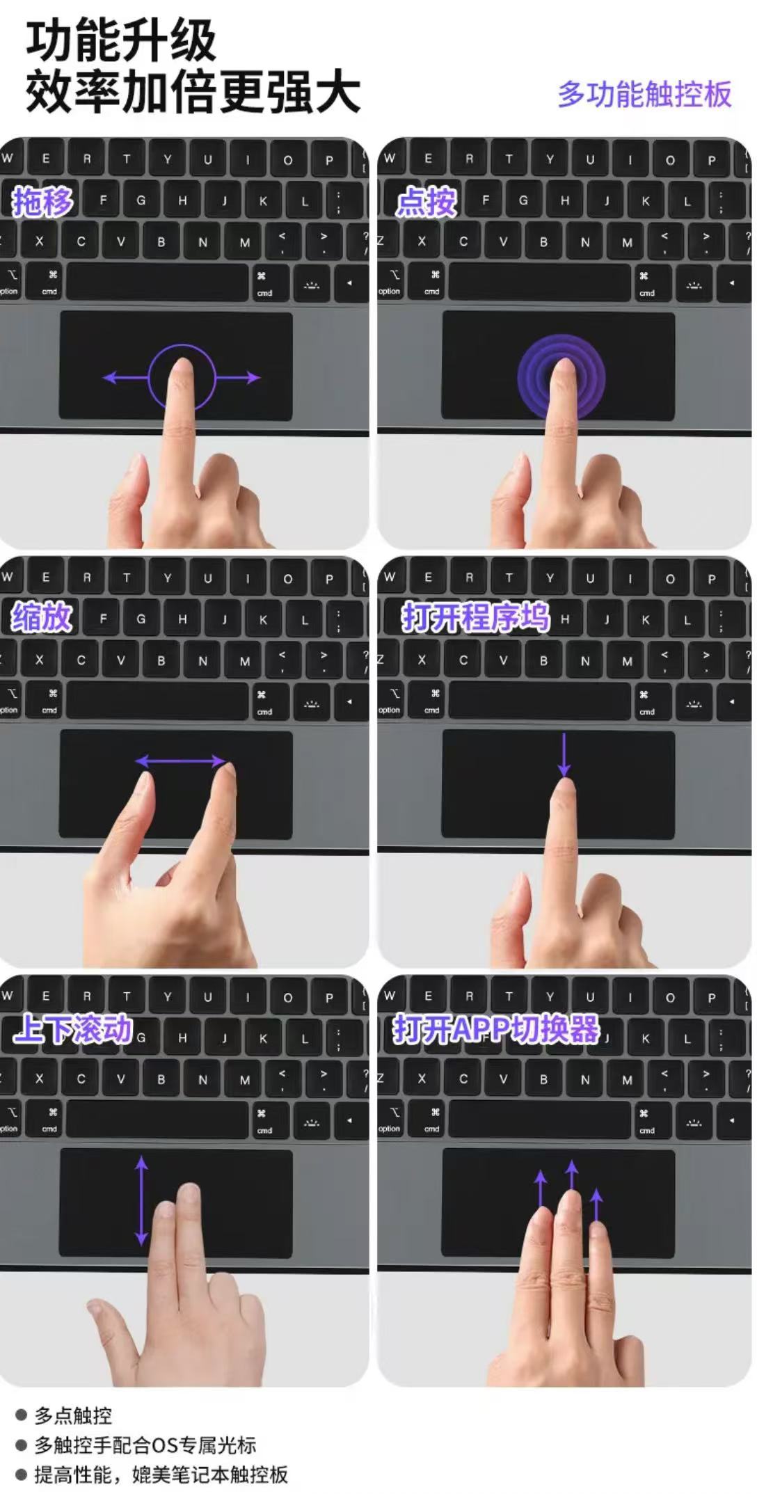 ollig·ipad妙控鍵盤觸點磁吸懸浮支架無需充電平板無線藍牙保護套 - 图片 12