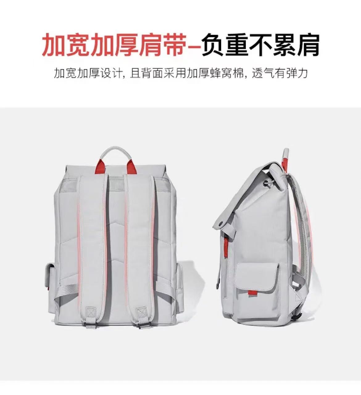 ollig·Bostanten雙肩包男電腦包帆布高級感書包大學生旅遊大容量旅行背包 - 图片 30