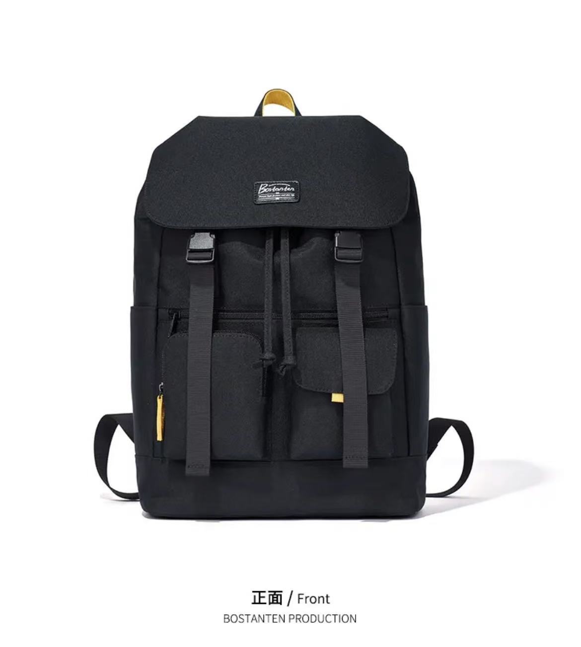 ollig·Bostanten雙肩包男電腦包帆布高級感書包大學生旅遊大容量旅行背包 - 图片 15