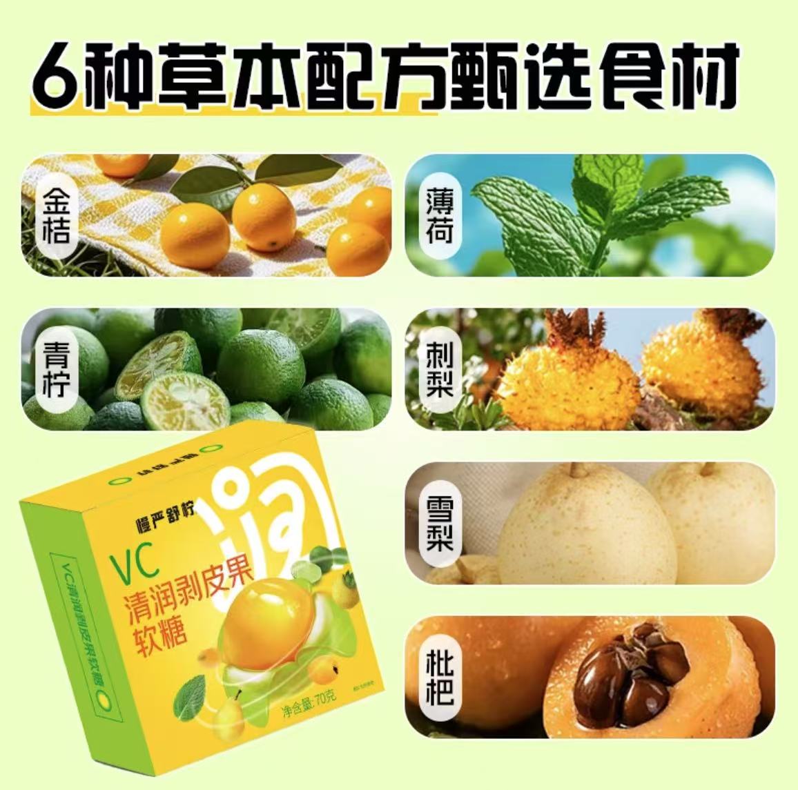 ollig·【慢嚴舒檸】VC清潤剝皮果 0蔗糖0脂補充VC秋冬潤嗓 - 图片 3