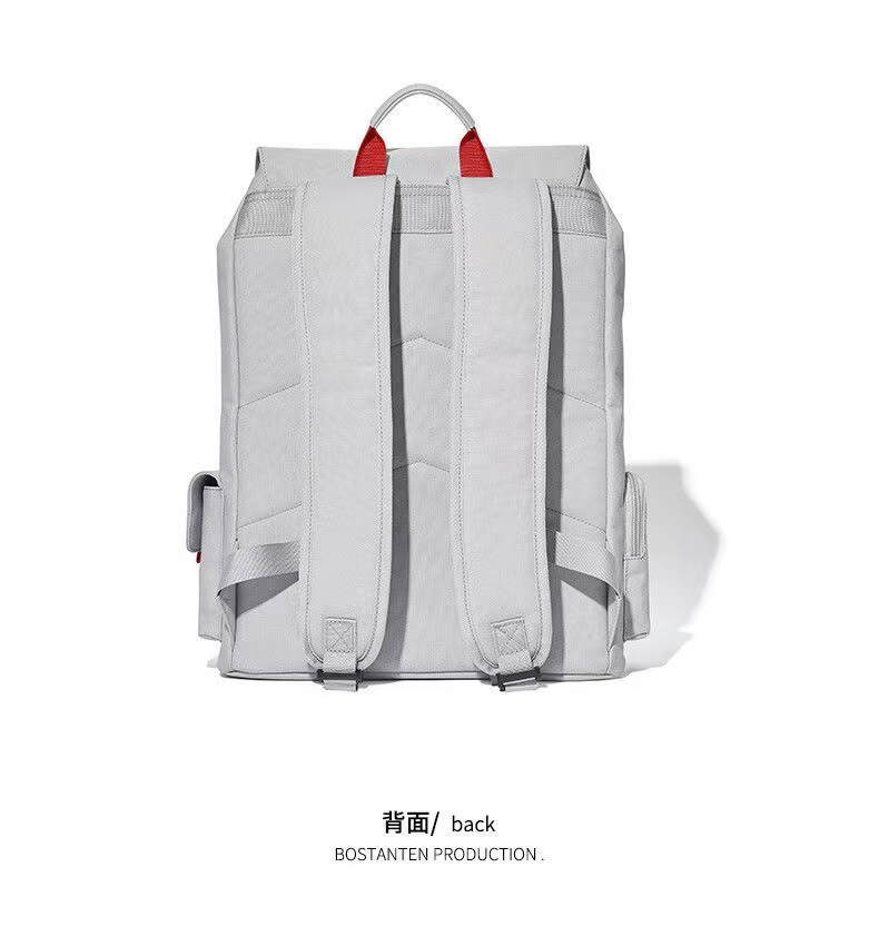 ollig·Bostanten雙肩包男電腦包帆布高級感書包大學生旅遊大容量旅行背包 - 图片 4