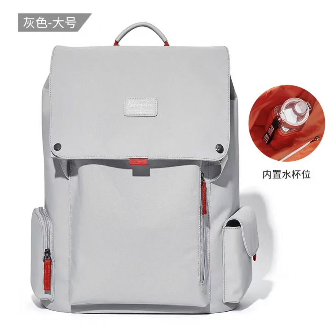 ollig·Bostanten雙肩包男電腦包帆布高級感書包大學生旅遊大容量旅行背包 - 图片 17