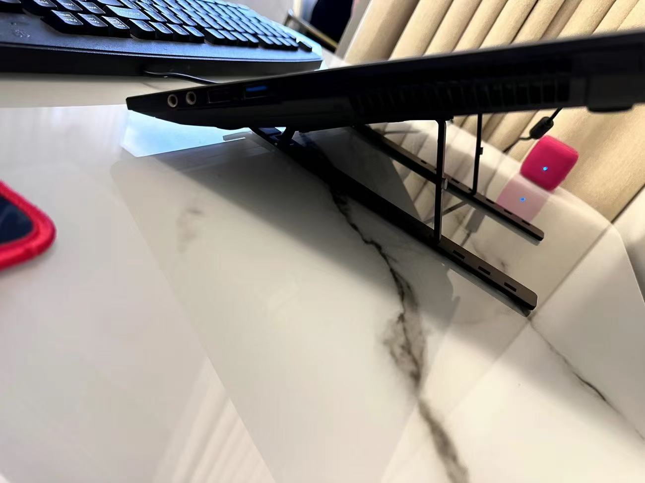 ollig·Choseal鋁合金筆記本支架電腦支架全硅膠金屬桌面辦公散熱便攜通用 - 图片 21