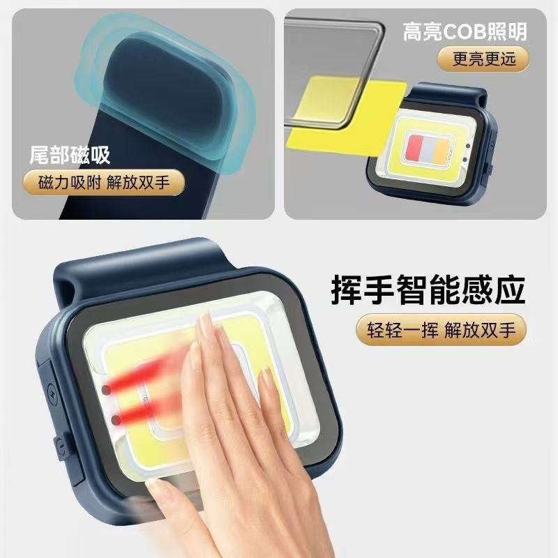 ollig·超亮戶外便攜磁吸燈高亮度感應泛光運動登山露營頭戴應急手電 - 图片 7
