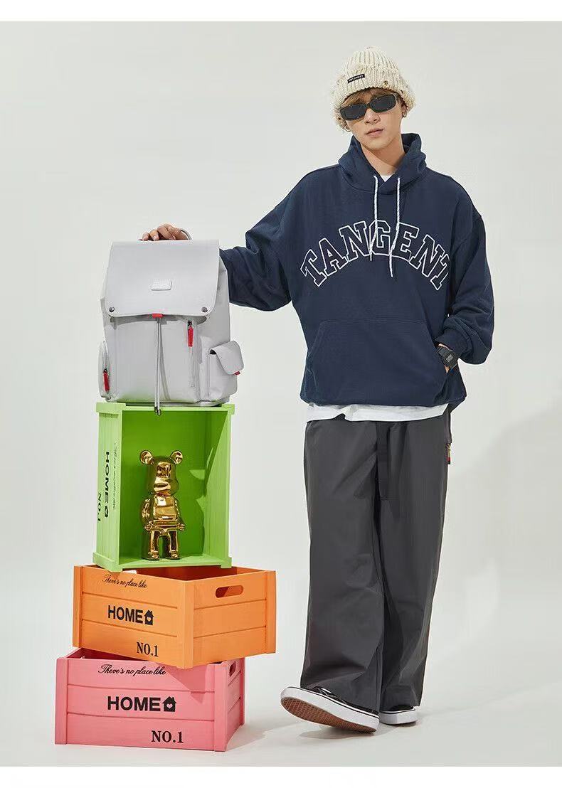 ollig·Bostanten雙肩包男電腦包帆布高級感書包大學生旅遊大容量旅行背包 - 图片 38