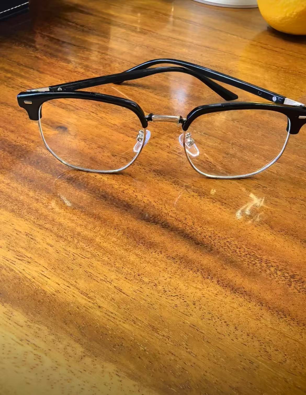 ollig·近視眼鏡男韓版潮半框素顏黑框防藍光可配度數顯臉小框平光鏡 - 图片 13