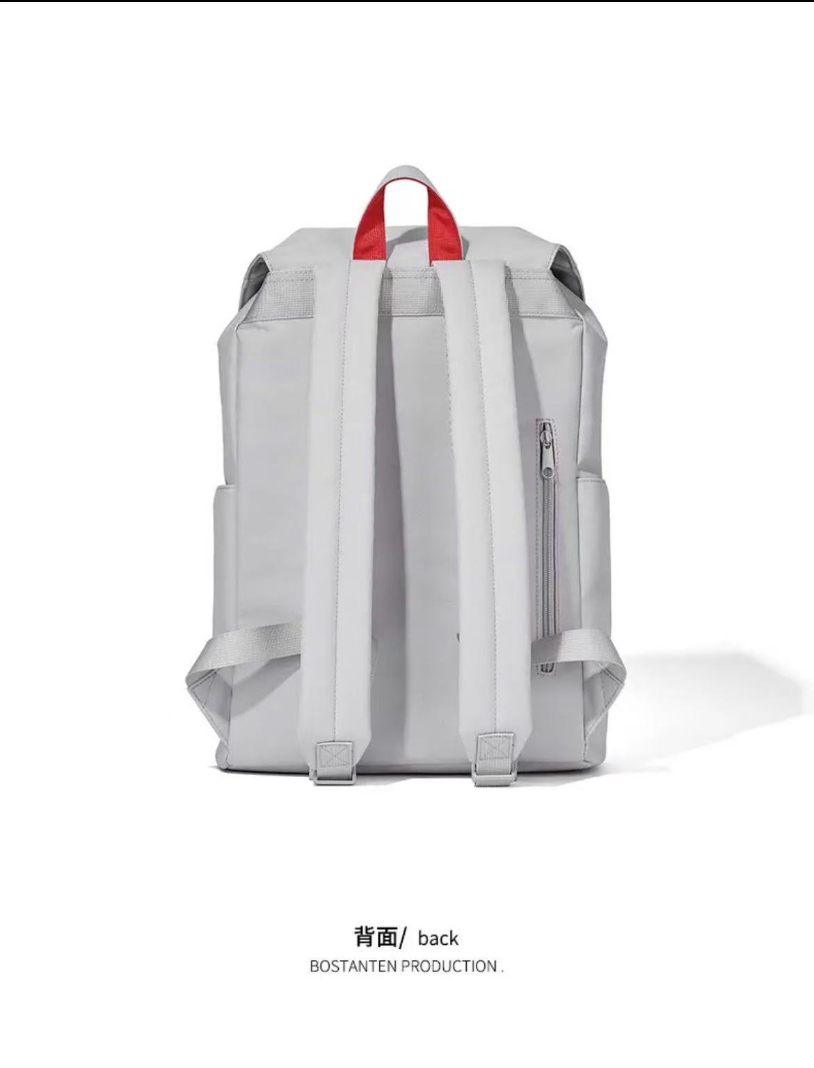 ollig·Bostanten雙肩包男電腦包帆布高級感書包大學生旅遊大容量旅行背包 - 图片 10