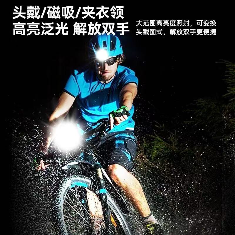 ollig·超亮戶外便攜磁吸燈高亮度感應泛光運動登山露營頭戴應急手電 - 图片 8