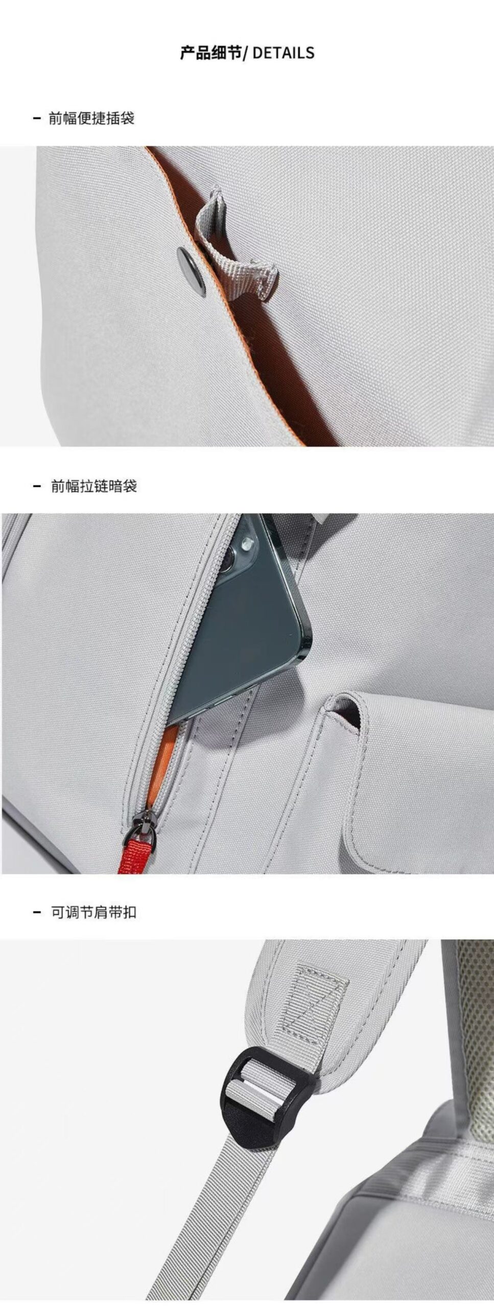 ollig·Bostanten雙肩包男電腦包帆布高級感書包大學生旅遊大容量旅行背包 - 图片 33