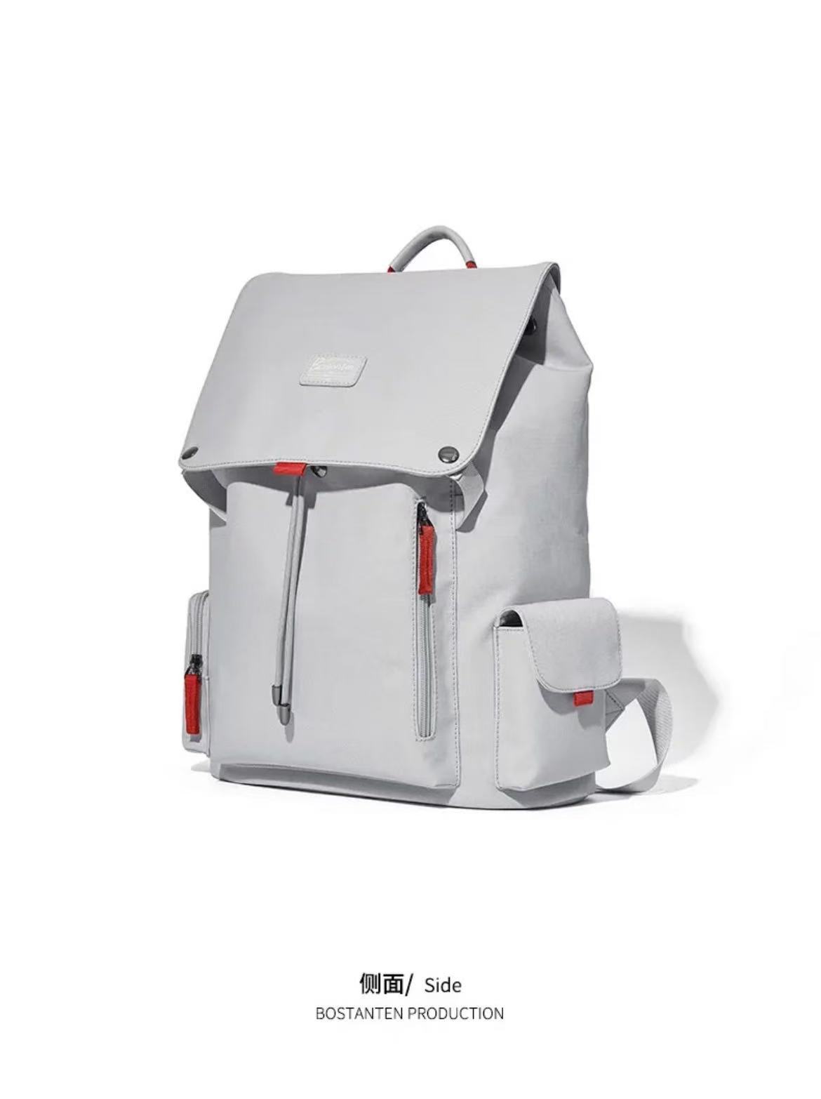 ollig·Bostanten雙肩包男電腦包帆布高級感書包大學生旅遊大容量旅行背包 - 图片 6