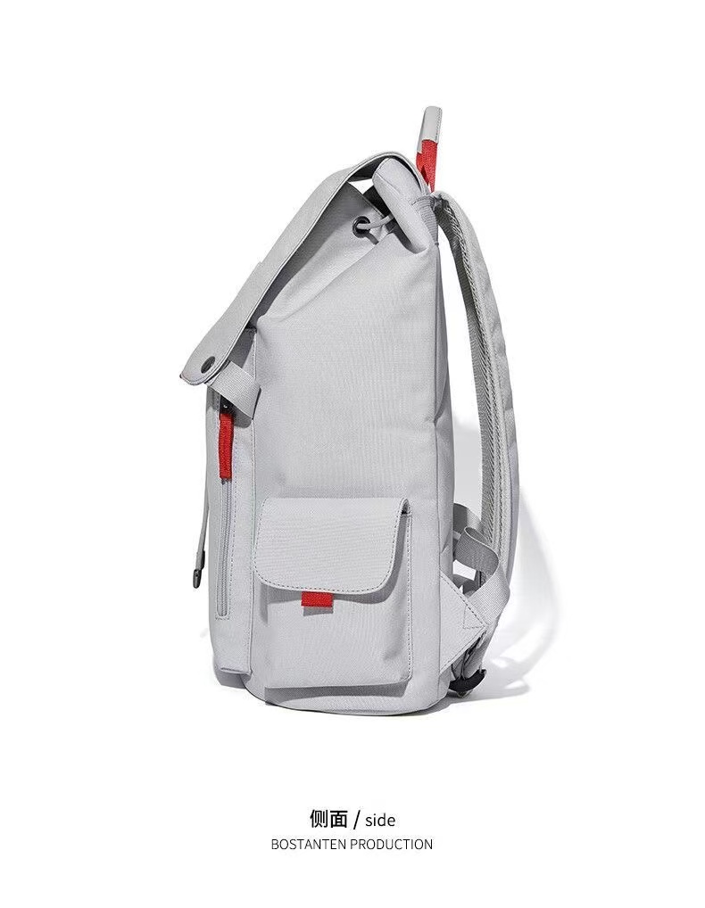 ollig·Bostanten雙肩包男電腦包帆布高級感書包大學生旅遊大容量旅行背包 - 图片 5