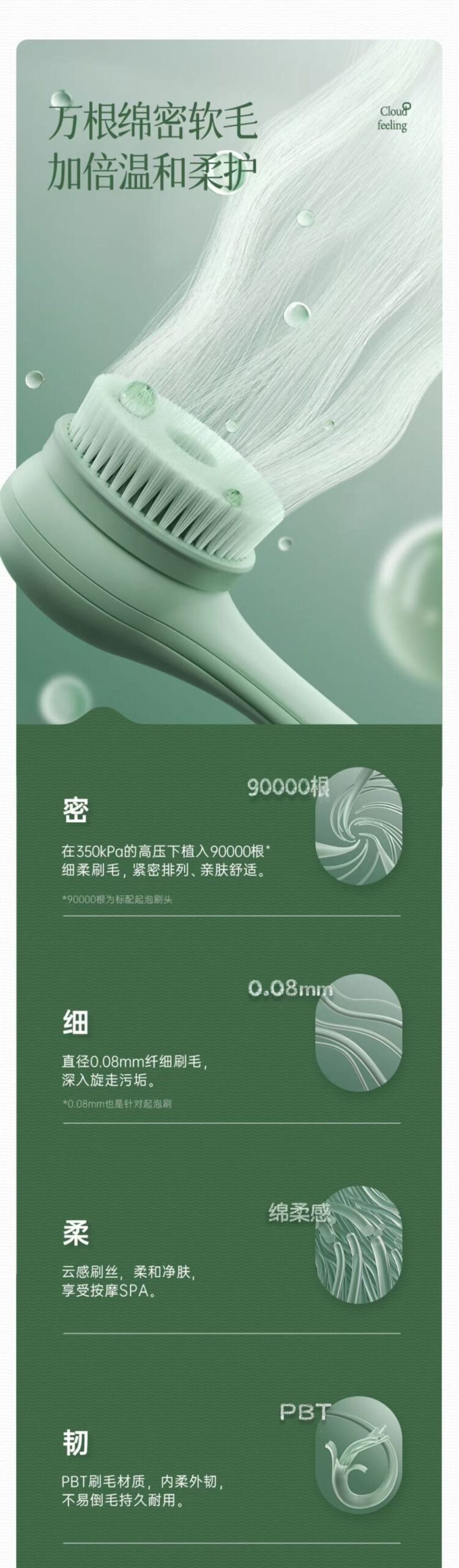 ollig·PRITECH XY1電動洗澡沐浴刷雙柄搓背機懶人搓澡神器刷身體自動搓泥機 - 图片 12