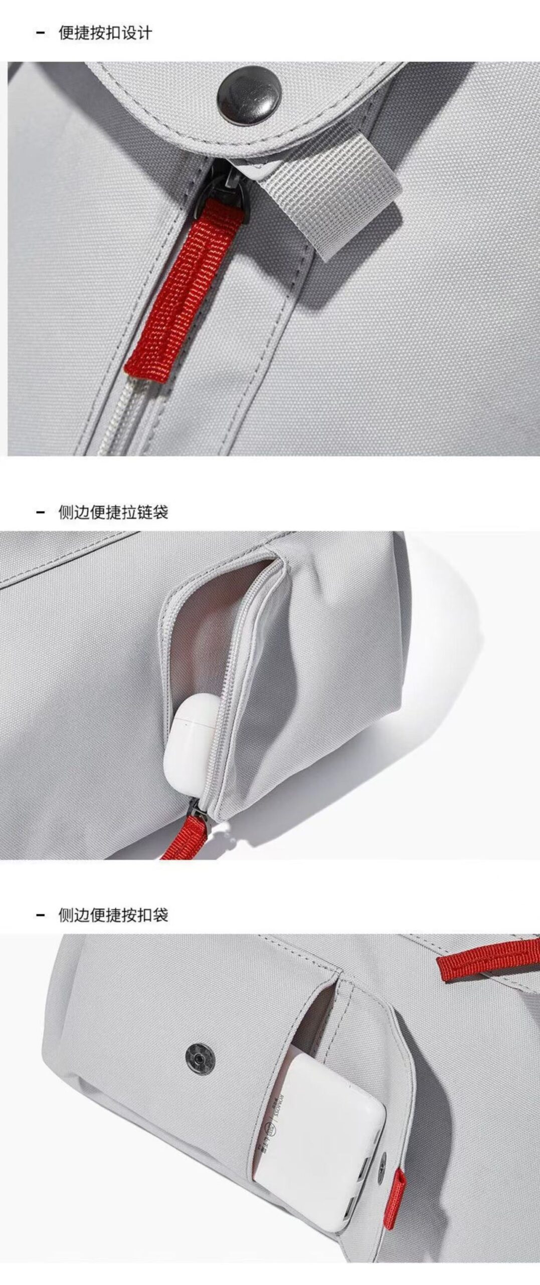 ollig·Bostanten雙肩包男電腦包帆布高級感書包大學生旅遊大容量旅行背包 - 图片 34