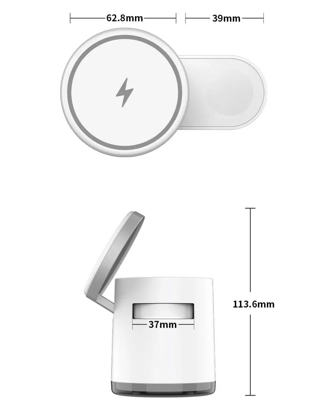 ollig·AreshQi2三合一磁吸無線充電器適用蘋果耳機床頭充電支架夜燈 - 图片 22