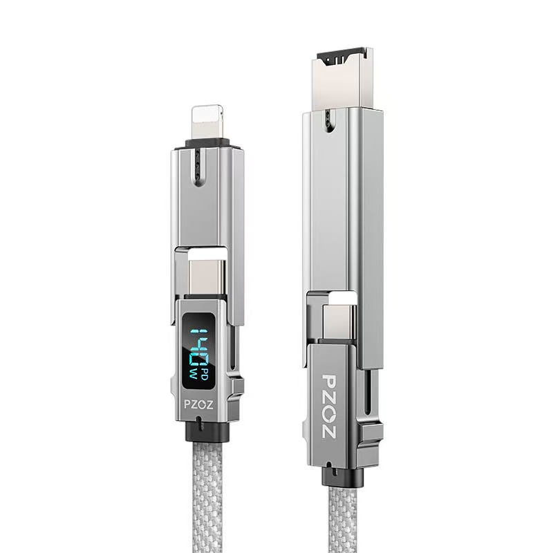 ollig·pzoz四合一適用蘋果手機PD快充數顯數據線60W安卓充電線typec高速 - 图片 2