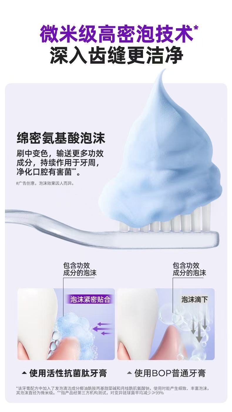 ollig·BOP牙膏活性抗菌肽去漬色修美白牙膏波普提亮白牙齒黃清新口氣 - 图片 9