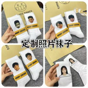 ollig·HHOP籃球襪定制照片diy襪子數碼直噴精英百搭透氣吸汗毛巾底