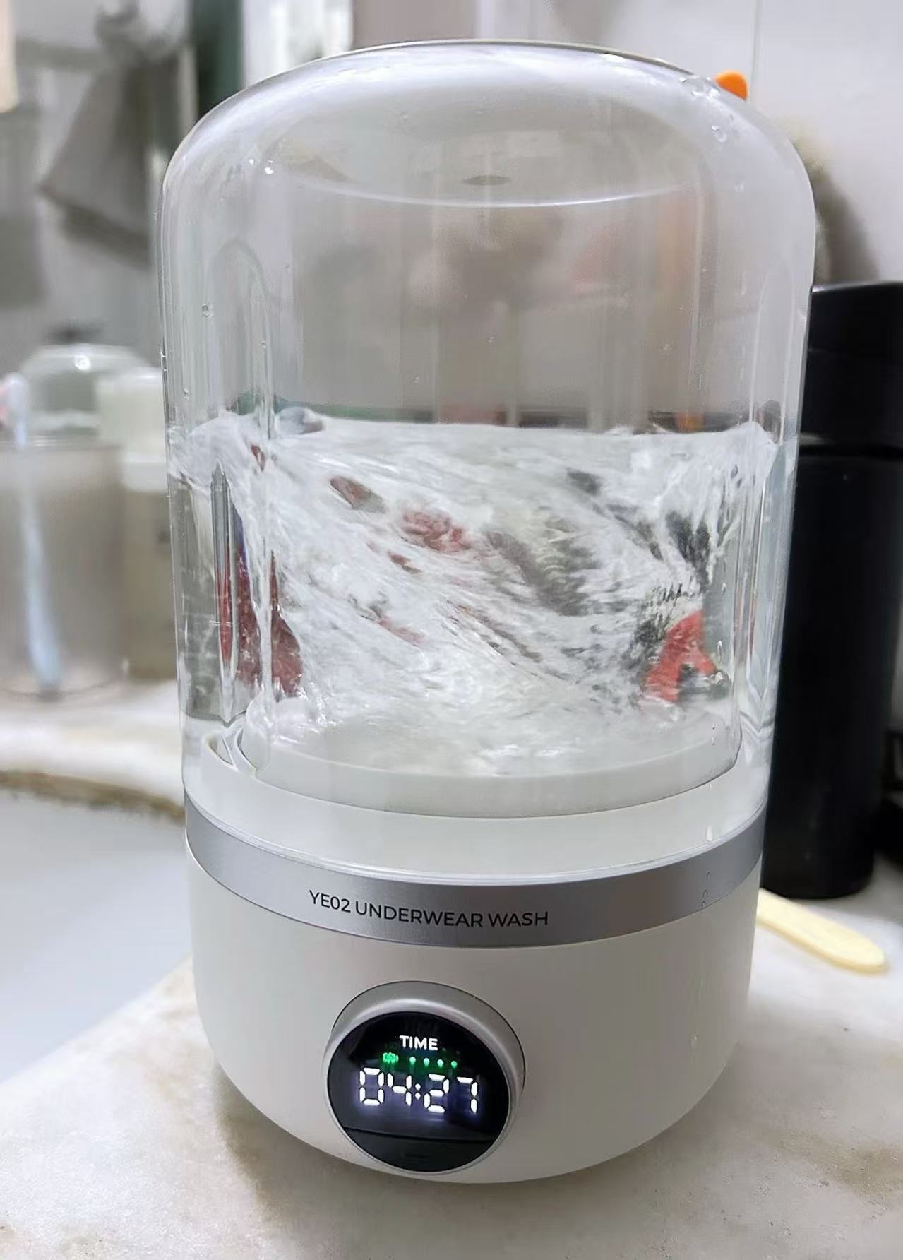 ollig·SanHuo便攜可視化迷你無線內衣襪子清洗機不插電洗衣機充電式 - 图片 11